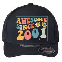 22st Birthday Gifts Awesome Since 2001 22 Years Old Groovy Flexfit Unipanel Trucker Cap