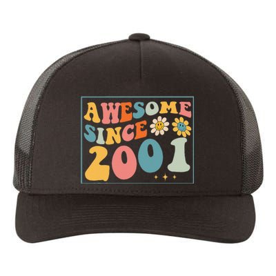 22st Birthday Gifts Awesome Since 2001 22 Years Old Groovy Yupoong Adult 5-Panel Trucker Hat