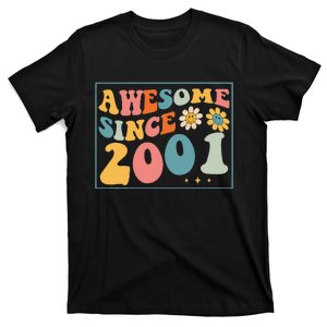 22st Birthday Gifts Awesome Since 2001 22 Years Old Groovy T-Shirt