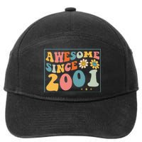 22st Birthday Gifts Awesome Since 2001 22 Years Old Groovy 7-Panel Snapback Hat