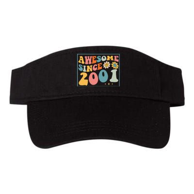 22st Birthday Gifts Awesome Since 2001 22 Years Old Groovy Valucap Bio-Washed Visor