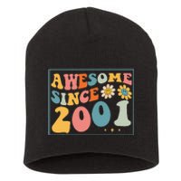 22st Birthday Gifts Awesome Since 2001 22 Years Old Groovy Short Acrylic Beanie