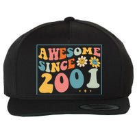 22st Birthday Gifts Awesome Since 2001 22 Years Old Groovy Wool Snapback Cap