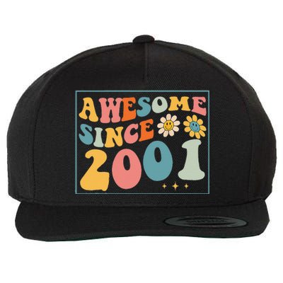 22st Birthday Gifts Awesome Since 2001 22 Years Old Groovy Wool Snapback Cap