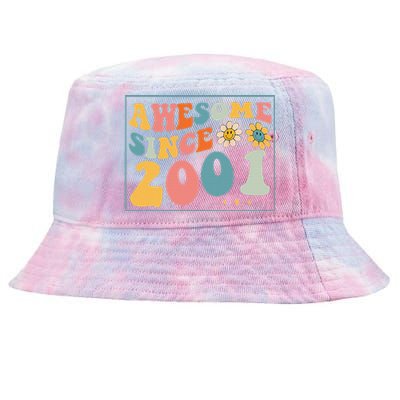 22st Birthday Gifts Awesome Since 2001 22 Years Old Groovy Tie-Dyed Bucket Hat