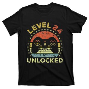 24th Birthday Gaming Level 24 Unlocked T-Shirt