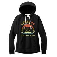 24th Birthday Gaming Level 24 Unlocked Women's Fleece Hoodie