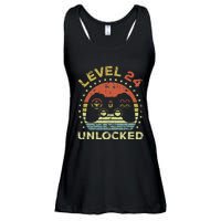 24th Birthday Gaming Level 24 Unlocked Ladies Essential Flowy Tank