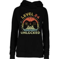 24th Birthday Gaming Level 24 Unlocked Womens Funnel Neck Pullover Hood