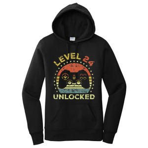 24th Birthday Gaming Level 24 Unlocked Women's Pullover Hoodie