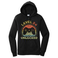 24th Birthday Gaming Level 24 Unlocked Women's Pullover Hoodie