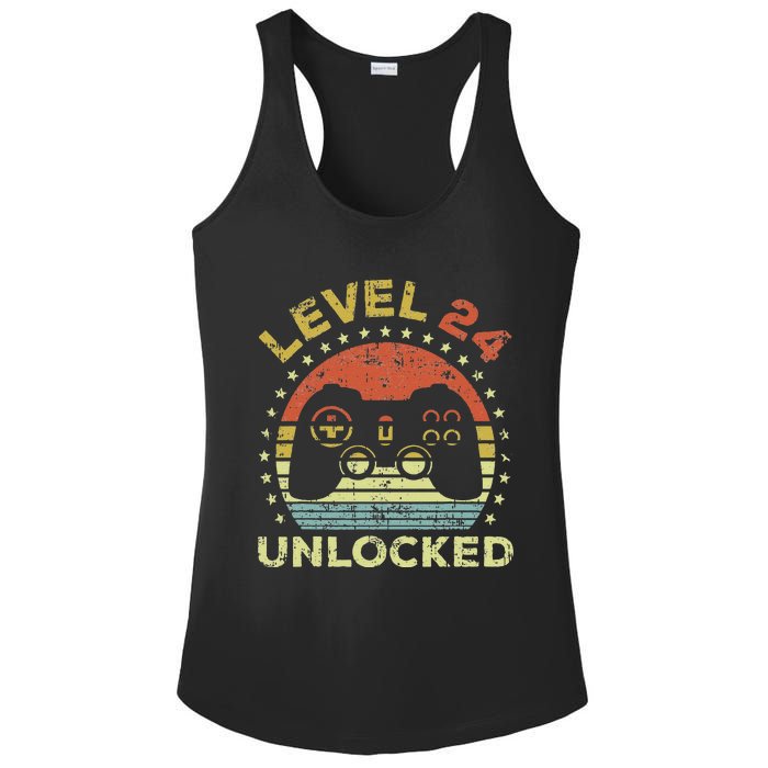 24th Birthday Gaming Level 24 Unlocked Ladies PosiCharge Competitor Racerback Tank