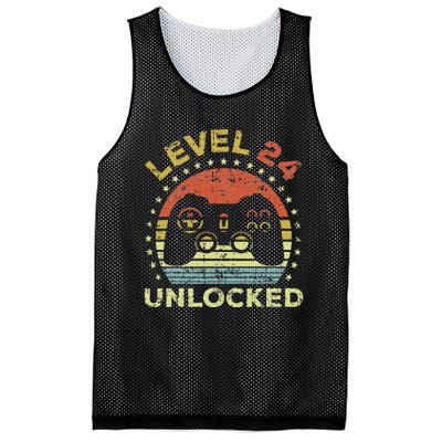 24th Birthday Gaming Level 24 Unlocked Mesh Reversible Basketball Jersey Tank