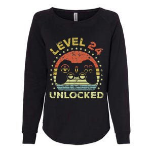 24th Birthday Gaming Level 24 Unlocked Womens California Wash Sweatshirt