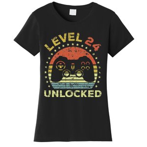 24th Birthday Gaming Level 24 Unlocked Women's T-Shirt