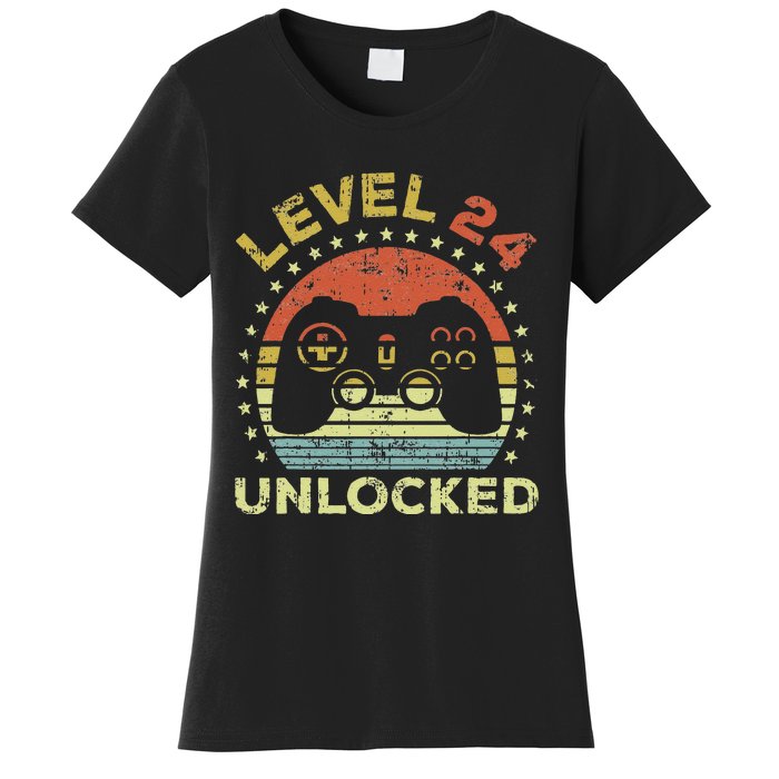 24th Birthday Gaming Level 24 Unlocked Women's T-Shirt