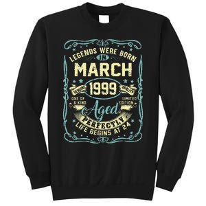 24th Birthday Gift 24 Years Old Legends Born March 1999 Sweatshirt