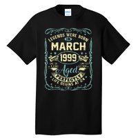 24th Birthday Gift 24 Years Old Legends Born March 1999 Tall T-Shirt