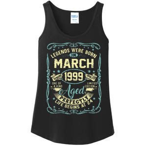 24th Birthday Gift 24 Years Old Legends Born March 1999 Ladies Essential Tank