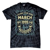 24th Birthday Gift 24 Years Old Legends Born March 1999 Tie-Dye T-Shirt