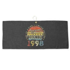 24th Birthday Gift Awesome Since December 1998 24 Year Old Large Microfiber Waffle Golf Towel