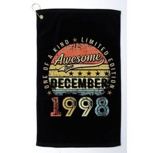 24th Birthday Gift Awesome Since December 1998 24 Year Old Platinum Collection Golf Towel