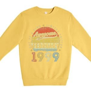 24th Birthday Gift Awesome Since February 1999 24 Year Old Cute Premium Crewneck Sweatshirt