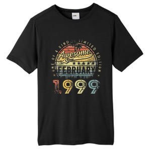 24th Birthday Gift Awesome Since February 1999 24 Year Old Tall Fusion ChromaSoft Performance T-Shirt