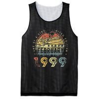 24th Birthday Gift Awesome Since February 1999 24 Year Old Mesh Reversible Basketball Jersey Tank