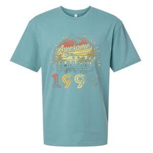 24th Birthday Gift Awesome Since February 1999 24 Year Old Sueded Cloud Jersey T-Shirt