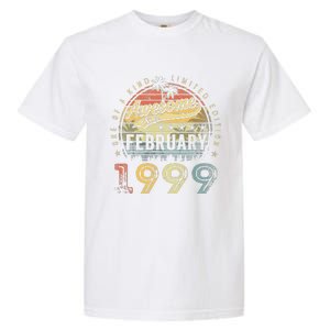 24th Birthday Gift Awesome Since February 1999 24 Year Old Garment-Dyed Heavyweight T-Shirt