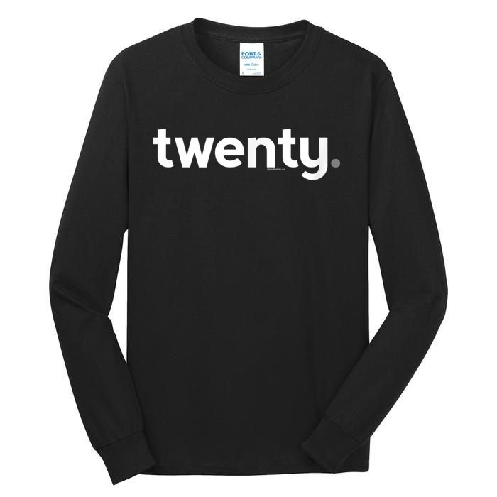 20th Birthday Gift Ideas for Him m.e.n | Design Twenty Tall Long Sleeve T-Shirt