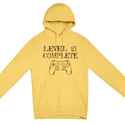 21st Birthday Gaming Level 21 Complete Premium Pullover Hoodie