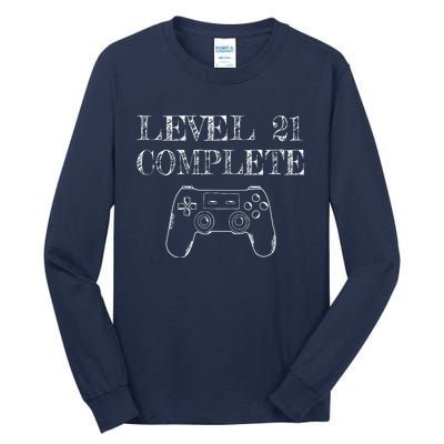 21st Birthday Gaming Level 21 Complete Tall Long Sleeve T-Shirt