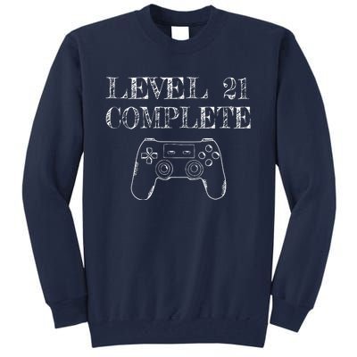 21st Birthday Gaming Level 21 Complete Tall Sweatshirt