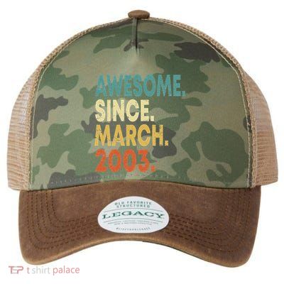 20th Birthday Gifts 20 Year Old Awesome Since March 2003 Legacy Tie Dye Trucker Hat