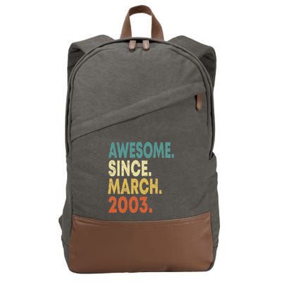 20th Birthday Gifts 20 Year Old Awesome Since March 2003 Cotton Canvas Backpack