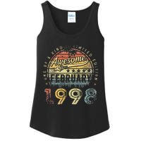 25th Birthday Gift Awesome Since February 1998 25 Year Old Ladies Essential Tank