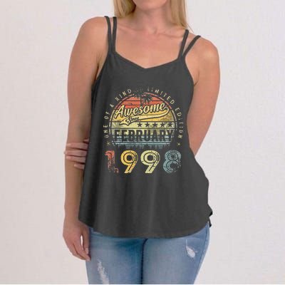 25th Birthday Gift Awesome Since February 1998 25 Year Old Women's Strappy Tank