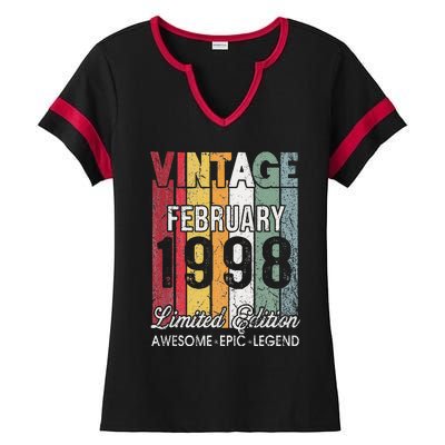 25th Birthday Gift February 1998 Limited Edition 25 Yrs Old Ladies Halftime Notch Neck Tee