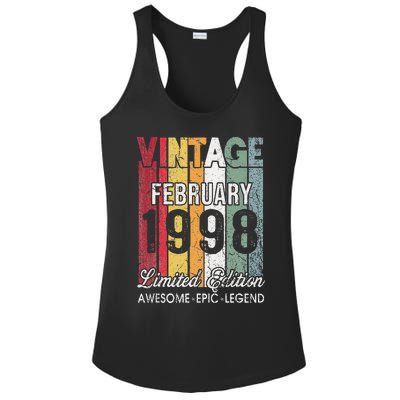 25th Birthday Gift February 1998 Limited Edition 25 Yrs Old Ladies PosiCharge Competitor Racerback Tank