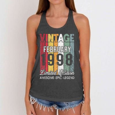 25th Birthday Gift February 1998 Limited Edition 25 Yrs Old Women's Knotted Racerback Tank