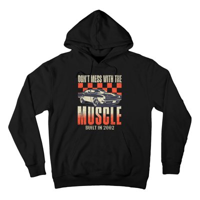 21st Birthday Gift Born 2002 Vintage Muscle Car Hoodie