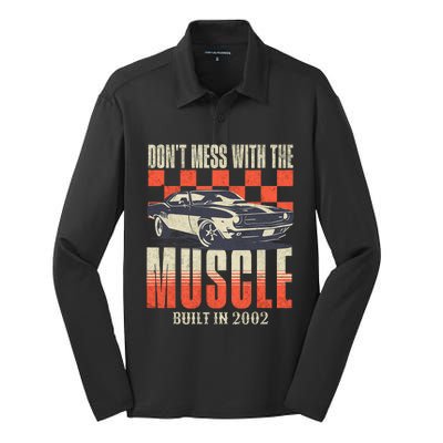 21st Birthday Gift Born 2002 Vintage Muscle Car Silk Touch Performance Long Sleeve Polo