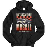 21st Birthday Gift Born 2002 Vintage Muscle Car Tie Dye Hoodie