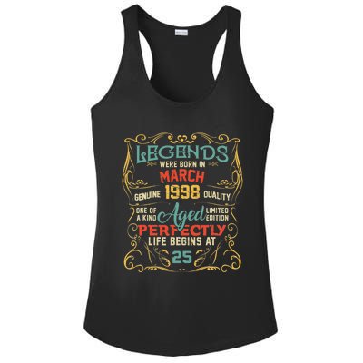 25th Birthday Gift 25 Year Old Legend Since March 1998 Ladies PosiCharge Competitor Racerback Tank