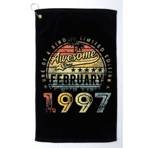 26th Birthday Gift Awesome Since February 1997 26 Year Old Platinum Collection Golf Towel