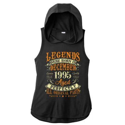 27th Birthday Gift 27 Years Old Legends Born December 1995 Ladies PosiCharge Tri-Blend Wicking Draft Hoodie Tank