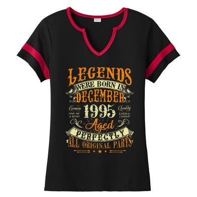 27th Birthday Gift 27 Years Old Legends Born December 1995 Ladies Halftime Notch Neck Tee