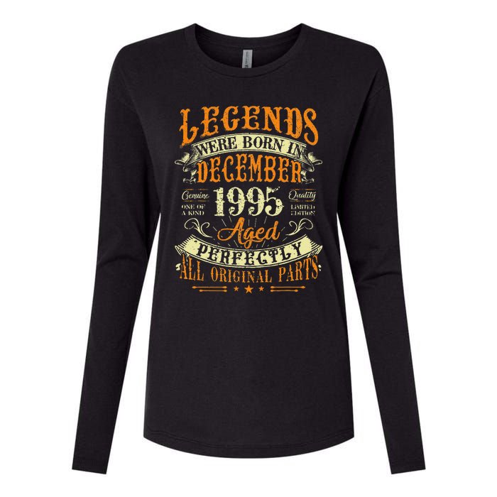 27th Birthday Gift 27 Years Old Legends Born December 1995 Womens Cotton Relaxed Long Sleeve T-Shirt